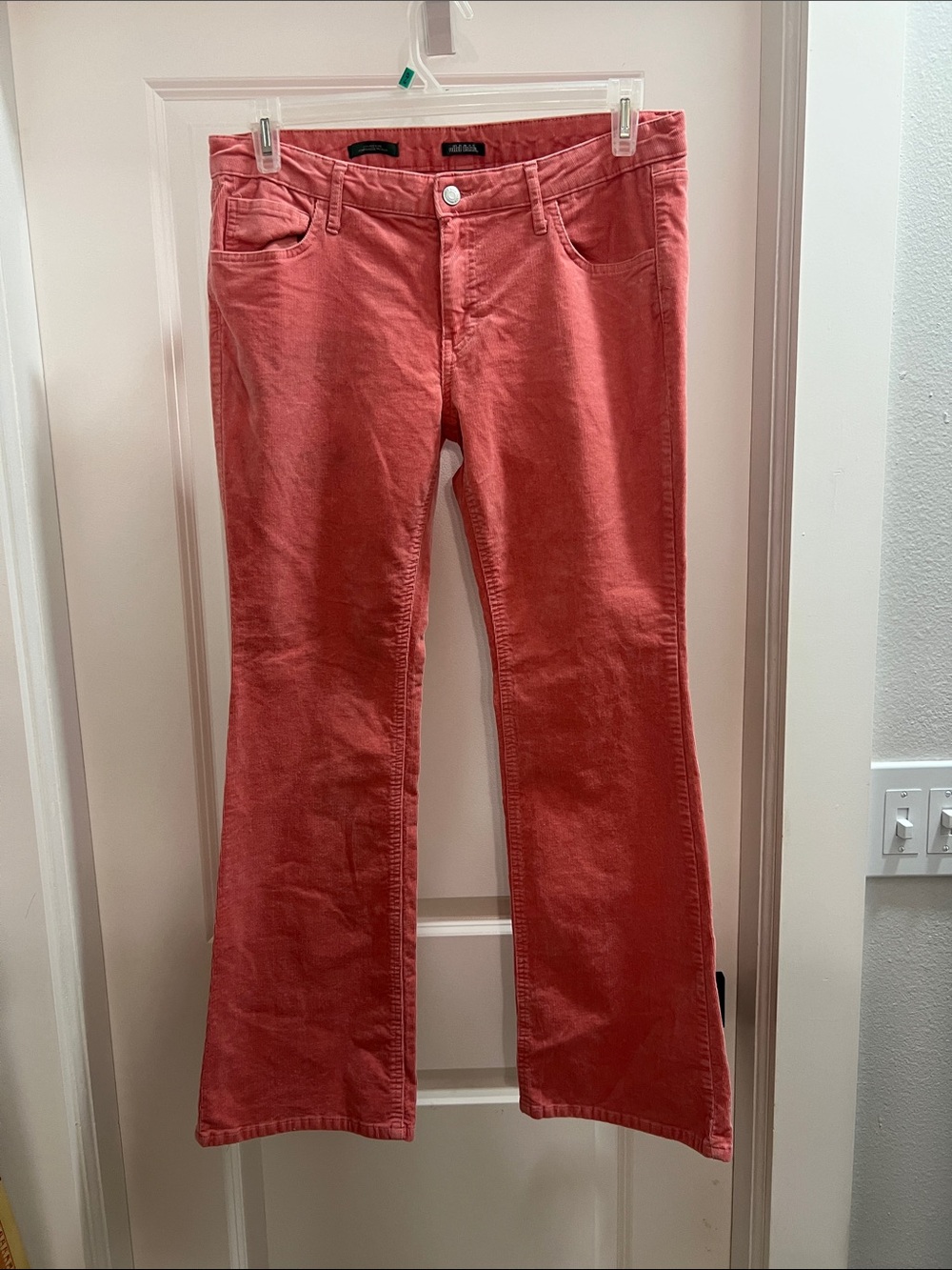 Wild Fable Pink Corduroy Flare Pants Women’s Size 12 Low Rise Stretch Retro Y2K - Picture 2 of 8